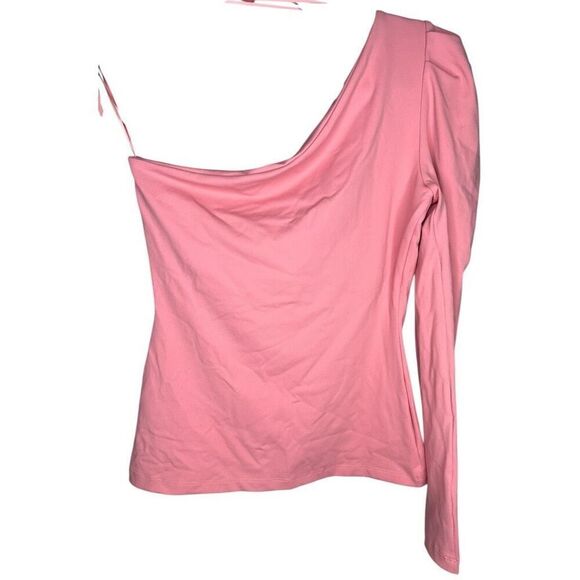 NEW Susana Monaco Pleated One Arm Long Sleeve Top Lotus Small - Picture 6 of 10